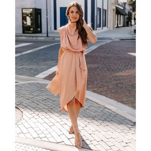 NWT Entro Satin Cowl Neck Dress